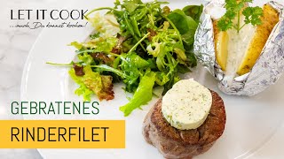 Rinderfiletsteak mit Ofenkartoffeln und Salat [upl. by Garett]