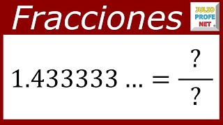 FRACCIÓN GENERATRIZ DE UN NÚMERO DECIMAL INFINITO PERIÓDICO MIXTO [upl. by Winou398]