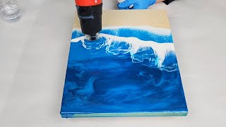 EASY Resin Beach Painting with 2 Waves [upl. by Arriet334]