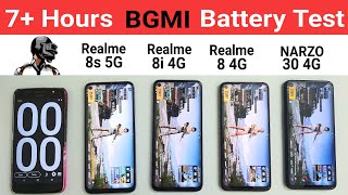 Realme 8s vs Realme 8i vs Realme 8 4G vs Narzo 30 4G BGMI Battery Drain Test  PUBG Battery Test [upl. by Lunt61]