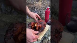 Asmr Cooking spicy roasted chicken asmr rivercamp nature [upl. by Chaille]