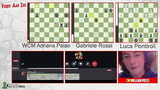 Vijgev Aan Zee 🇮🇹  Round 1  AdrianaPalao Shivaita StarmanChess [upl. by Linker]