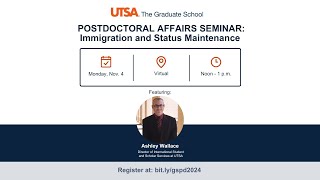 Postdoc Affair Seminar Series Immigration Education and Status Maintanance [upl. by Farland]