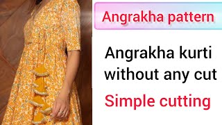 Angrakha pattern kurti without any cut peplum kurti cutting ✂️yoke neck design 🌺viralvideo [upl. by Loralyn909]