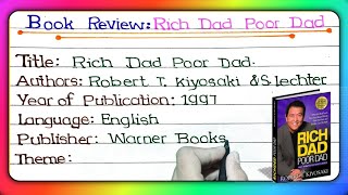 rich dad poor dad  rich dad poor dad review  rich dad poor dad summary  book review writing [upl. by Tolmann176]