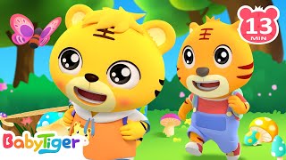 Walking Walking with Baby Tiger  More Animal Songs amp Nursery Rhymes  Songs for Kids  BabyTiger [upl. by Agnola]