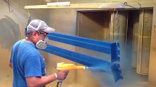 COLO800D Powder Coating System Application for Aluminum Profiles [upl. by Ainoda371]