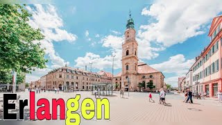 Erlangen City Germany 🇩🇪 Walking tour 4k video [upl. by Atteynot781]