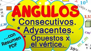 Ángulos consecutivos adyacentes opuestos por el vértice [upl. by Bonny]