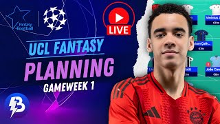 UCL Fantasy GW1 PLANNING LIVESTREAM Champions League Fantasy 2425 [upl. by Eellac]