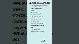 dailyuseenglishsentences with malayalam meaning online spokenenglishclassvocabulary grammar [upl. by Nilauqcaj]