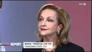 Maria Fekter  Interview Griechenlands Schuldenkrise  Report ORF  1752011  25 [upl. by Yarahs76]