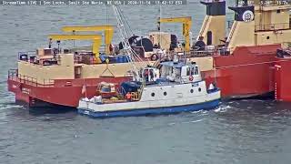 Dirk S VanEnkevort amp Ojibway passing through the Soo locks on Nov 14th 2024 [upl. by Iaw]