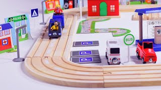 Wooden Trains  Toy Factory Fun For Toddlers [upl. by Annairb399]