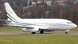 Boeing 737200 ADV Take Off at Airport BernBelp  JT8D Engine Sounds [upl. by Catherina]