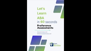 Lets Learn Applied Behavior Analysis in 60 Seconds  Preference Assessments  shorts [upl. by Eneleahcim]