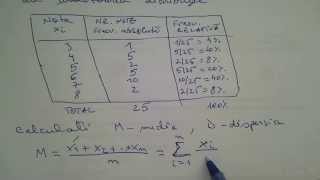 Statistica  Media  Dispersia  Frecventa relativa [upl. by Enialed]