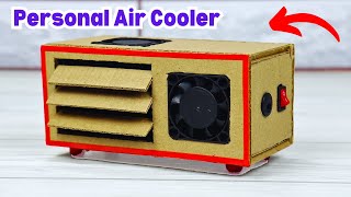 How to Make a Personal Mini Air Cooler from Cardboard  Homemade Air Cooler for Science Project [upl. by Crellen]