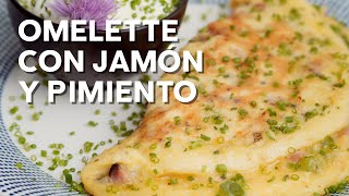 Receta omelette con jamón y pimiento keto [upl. by Anaher]