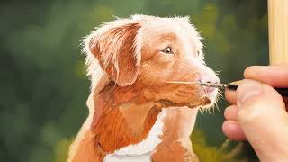 Painting my Dog with Oil  Time Lapse [upl. by Namyw]