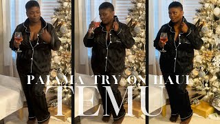 TEMU SATIN PAJAMA HAUL  PLUS SIZE  TRY ON HAUL [upl. by Adne926]