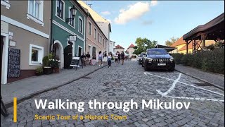 Walking through Mikulov Czech Republic  Scenic Tour of a Historic Town [upl. by Eillehs]