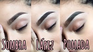 CEJAS CON SOMBRA LÁPIZ Y POMADA♡ [upl. by Sido378]