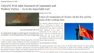 No to the Imperialist War Union of Communists of Ukraine quotOn War amp the Tasks of the Working Classquot [upl. by Lubeck]