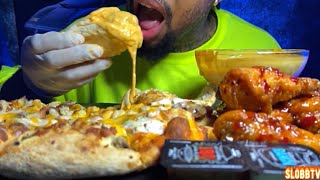 Dominos amp Kfc Mukbang  MESSY BIG BITES [upl. by Armanda530]