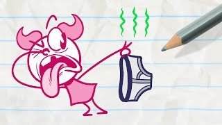 Little Pink Girl Finds Grumpas Stinky Laundryin HEAP OF TROUBLE  Pencilmation Cartoons [upl. by Rolfston]