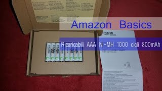 AmazonBasics  Pile Ricaricabili Mini Stilo AAA NiMH precaricate 1000 Cicli [upl. by Enialb736]