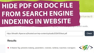 How to Prevent DOC or PDF Files from Search Engine Indexing in Website  WordPress  PHP  htaccess [upl. by Ardnuaed711]