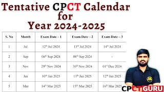 Tentative CPCT Calendar for Year 20242025  cpct new calendar  cpct new exam date 2024  2025 [upl. by Macur]