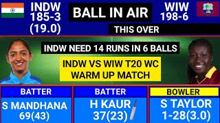 India Women Vs West Indies Women T20 World Cup Warm Up Match Full Highlights INDW vs WIW Highlights [upl. by Tada]