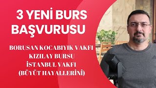 3 YENÄ° BURS BAÅVURUSU BURS VEREN KURUMLAR KIZILAY BORUSAN BURSU Ä°STANBUL VAKFI BURSU [upl. by Ignatius184]