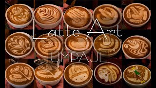 Amazing latte art with World Champion Umpaul signature Designs cafe vlog 월드라떼아트 챔피언 엄폴의 라떼아트 디자인들 [upl. by Cristen]