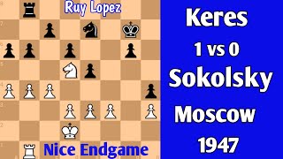 Keres vs Sokolsky  Moscow 1947 chess [upl. by Elisha830]