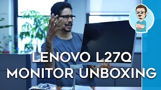 Lenovo L27q 27inch LED Display Monitor Unboxing amp First Impressions [upl. by Alleunamme]