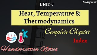 Index  Physics  Unit7  Heat Temperature amp Thermodynamics  General Science  An Aspirant [upl. by Conlan]