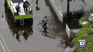 Northeast MiamiDade residents call for help after severe flooding traps them inside [upl. by Aneerak]