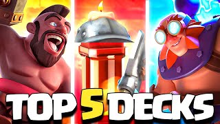 The TOP 5 BEST DECKS In Clash Royale [upl. by Shanta727]