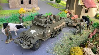 135 diorama M3A1 half track Monogram armoured personnel carrier and infantry [upl. by Ettelimay]