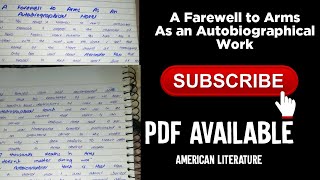 Question A Farewell to Arms as an Autobiographical work [upl. by Erminie]