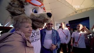 Zabivaka at the FIFA Fan Fest in Kazan [upl. by Licko146]