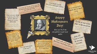 10 of the most loved Shakespeare quotes for Shakespeare Day  VideoScribe [upl. by Cavill]