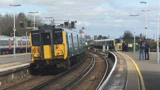 BR blue class 455 departing Clapham Junction heading towards London Waterloo [upl. by Eelyab]