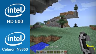 Minecraft Gameplay Intel Celeron N3350  Intel HD 500 Notebook  Laptop [upl. by Dragelin]