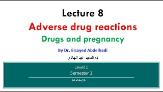 Lecture 8  Adverse Drug Reactions  Dr Elsayed Abdelhadi  2023  2024 [upl. by Eivol]