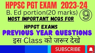 HPPSC PGT EXAM BED PORTION communication amp teaching learning experiences Previous year question [upl. by Thessa381]