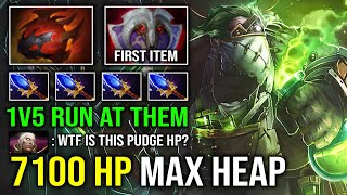 WTF 7100 HP MAX HEAP STRENGTH First Item Vanguard 1v5 Run At Them Offlane Pudge Dota 2 [upl. by Ycak708]